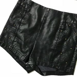 Black studded leather pants